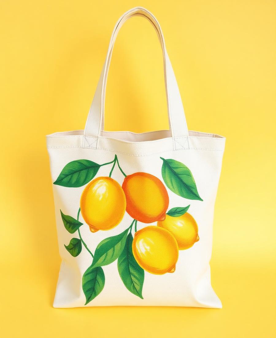 Citrus Grove hand-painted tote